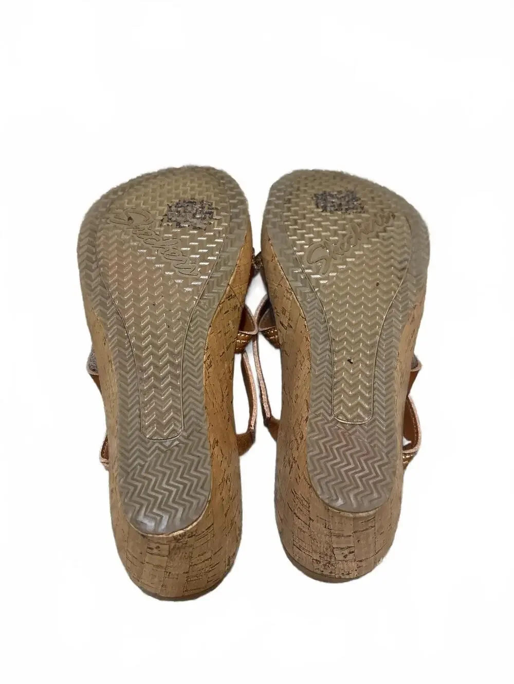 Skechers Cali Beverlee Tiger Posse Wedge Sandals Luxe Foam Strappy Brown US 8